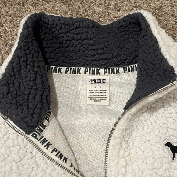 PINK sherpa quarter-zip pullover - Picture 3 of 3